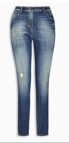 Next Skinny Dark Blue Ankle Zip  Womens Jeans Stylish Acid-Wash Jeans