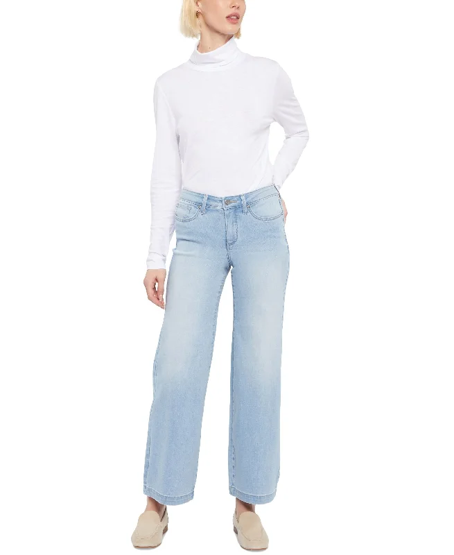 Nydj Teresa Wide Leg Ankle Jeans Trendy Layered Pocket Jeans