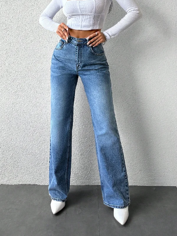 Oh So Vintage Wide Leg Jeans Trendy Paperbag Waist Jeans