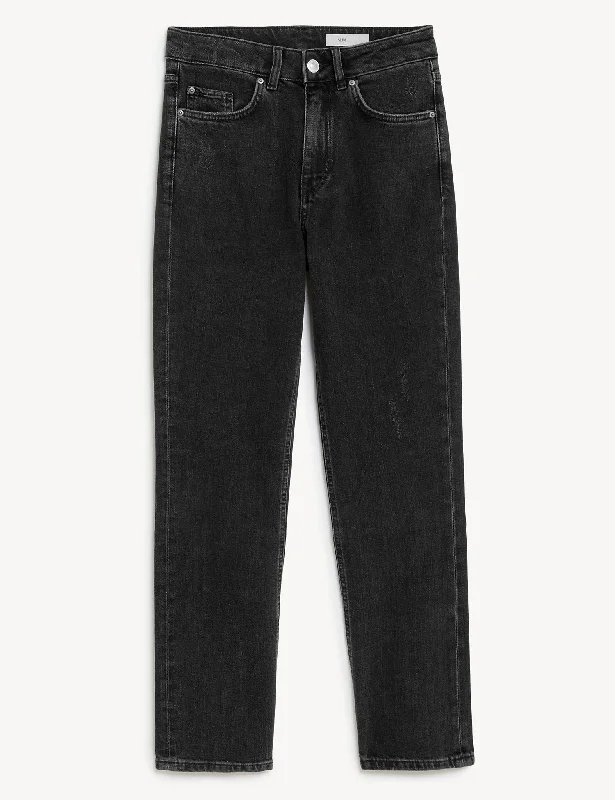 Slim Fit Ankle Grazer Jeans Elegant High-Waisted Flared Jeans