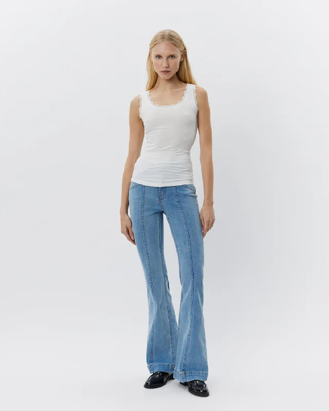 GOASW JEANS - Light denim blue Elegant High-Waisted Flared Jeans