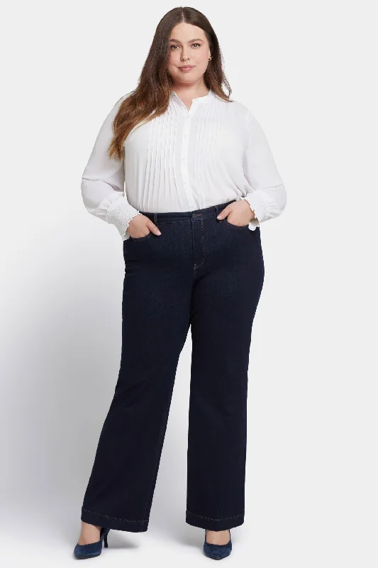 Teresa Wide Leg Jeans In Plus Size - Magical Cozy Relaxed Fit Denim Jeans